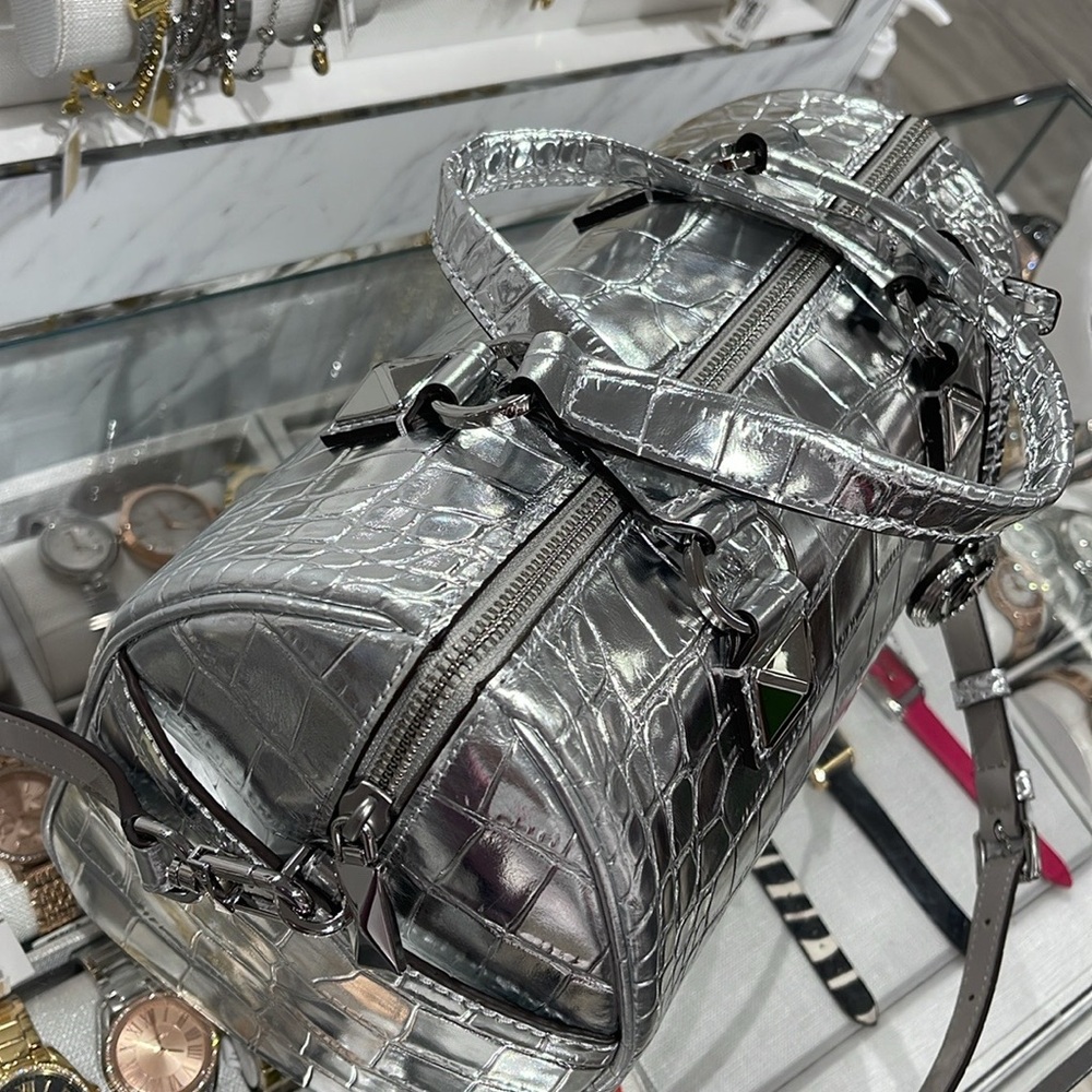 Silver Crocodile Embossed Women's Bag - Picture 16 of 16